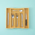JoyJolt Bamboo Expandable Drawer Organizer for Kitchen Utensils, Adjustable Cutlery Tray with 4-6 Slots