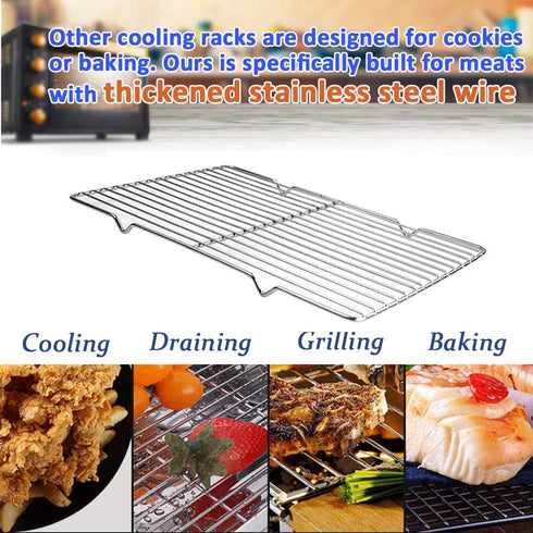Grilling Rack Heavy Duty Wire Grate, Oven Roasting Rack, 5.3 x 8.7 inch Rectangle Baking Cooling Steaming