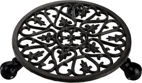 Fasmov Plant Caddy Cast Iron Plant Stand Plant Pallet Caddy Plant Pot