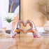 Pink heart and hand sculptures and statues, hand and heart sculptures home decor, heart and hand decor bohemian wedding