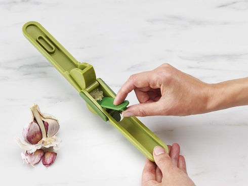 Joseph Joseph Green Garlic Mincer with Trigger Wiper - Easy Clean Design