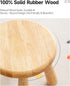 NKGIAG 10" (1 Pack) Small Solid Wood Stool, Round Wooden Step Stool for Kids & Adults, Sturdy Plant Stand, Low Sitting
