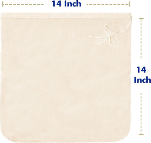 3 14x14 Inch Bags,100% PCS Cheese Cloth Bag for Straining, Nut Milk Cotton Unbleached Muslin Cloth Strainer