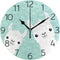 susiyo Cute Llama Alpaca Wall Clock, Silent Round Non-Ticking Battery Operated Decorative Clock for Kids