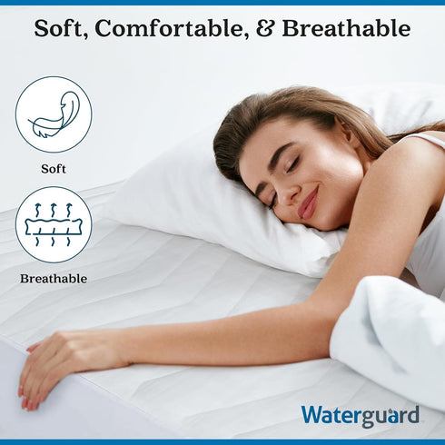 Twin XL Waterproof Mattress Pad Protector, Hypoallergenic Cover for College Dorms, Hospitals, and Residential Areas