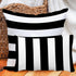 Leaveland Set of 2 12x20 Inch White and Black Stripe Cotton Polyester Square Throw Pillow Case for Home Decor