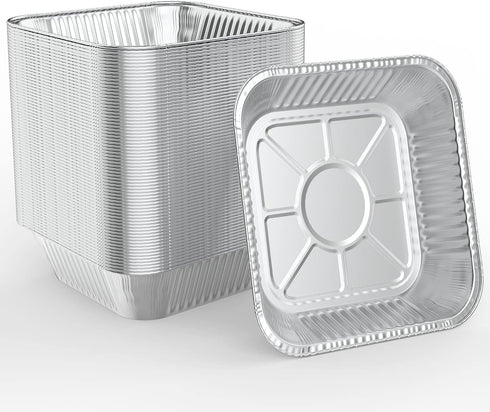 WANBAO 30 Pcs Disposable Aluminum Tin Foil Baking Pans, 8'' X 8'' X 2'' Inch, for Catering, Baking Cakes, Brownies