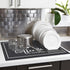 Dish Drying Mat - 12"x20" Absorbent Coffee Bar Mat for Countertops with Coffee Cup Pattern for Kitchen Decoration