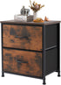 DUMOS Nightstand Small Dresser with 2 Fabric Drawers Side Bedroom End Table