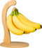 Banana Holder w/ Hanging Hook, Rustic Wooden Grape Stand for Kitchen Countertop,