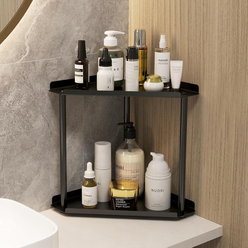 2 Counter Countertop Counter Jesginboo Tier Bathroom Organizer, Vanity Organizer Corner Shelf, Skincare, Makeup