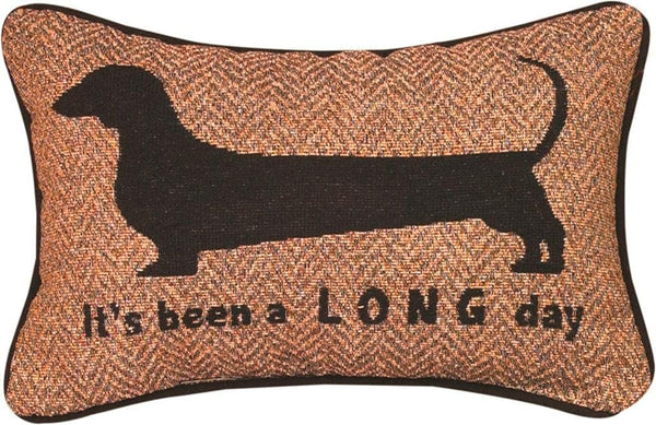 Manual Decorative Embroidered Word Pillow, 12.5 x 8.5-Inch, It's Been a Long Day