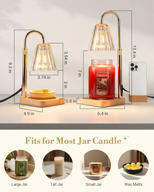 Dimmer 3-Wick (2 Bulbs Marycele Candle Warmer Lamp with Timer & - Mothers Day Gifts for Women Mom Her, Aesthetic Office