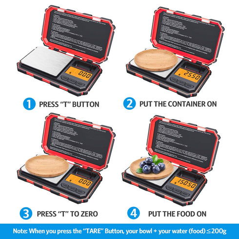 Digital Pocket Scale, 200g /0.01g Kitchen Scale, Electronic Smart Scale with 50g Calibration Weight, Mini Digital Scale for Jewelry, Spices etc (Battery Included)