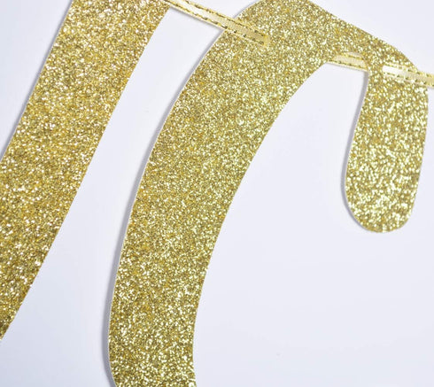 Educated AF Glitter Banner Sign - Graduation Party Decor, Congrats Grad Bunting Decorations in Gold Glitter