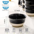 Hasense Ceramic Soup and Cereal Bowls, 20 OZ Set of 6, Stackable Bowls for Ramen, Salad, Microwave Safe, Black