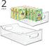 2 Pack mDesign Wide Plastic Kitchen Storage Container Bins with Handles -Organization in Pantry, Cabinet, Refrigerator