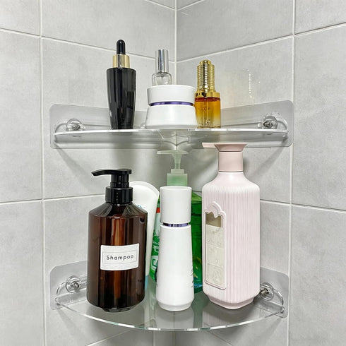 Corner Shelves wall Mounted Home Decor Floating Shelves (Clear)
