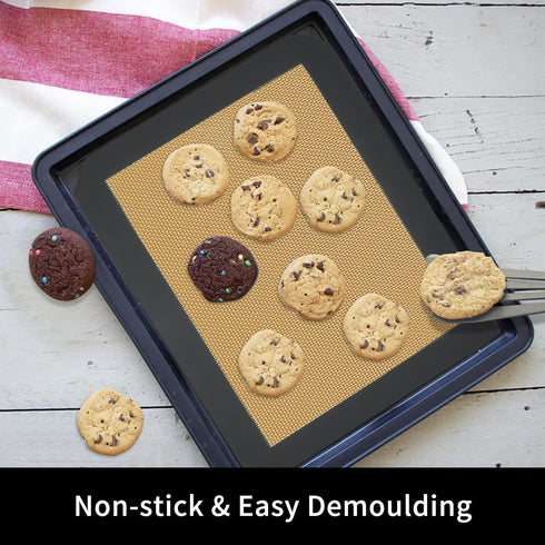Small Silicone Baking Mats - Set of 4 Quarter Sheet Size Non Stick BPA Free Baking Sheet Pan Liner