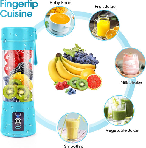 Portable Blender, MIAOKE Smoothie Blender, Personal Mini Juice Blender with Six 3D Blades, USB Rechargeable Juicer Cup