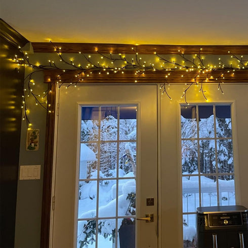 NIDISETPJAS 18 144 Enchanted Willow Vine Lights with Remote, Christmas Swags Decorations Indoor Room Decor, Branches