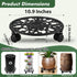11 Inch 1 Pack Rolling Plant Stand with Wheels Wrought Iron Rolling Plant Stand with Casters Heavy Duty for Indoor