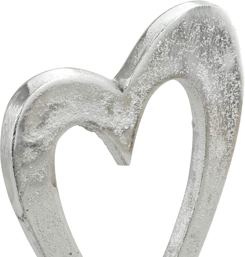 Eleven Perfect Years Rustic Metal Heart Decoration for 11th Anniversary – Free Standing Aluminium & Wooden (hssperf-11)