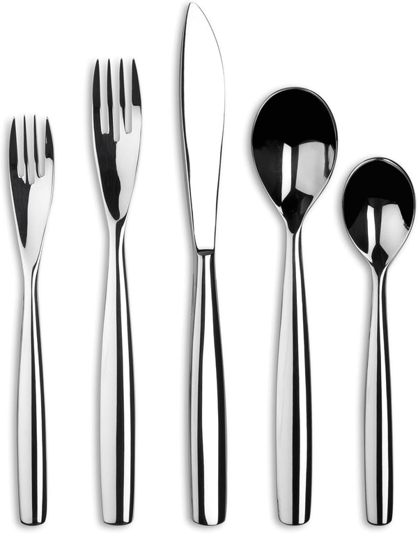 Ginkgo International Charlie 5-Piece Stainless Steel Flatware Place Setting, Service for 1