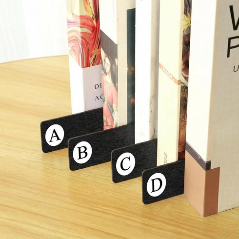 Chivertion 26 Pcs Library Alphabet Book Dividers Wooden Vinyl Record Organizer Separators 26
