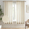 Melodieux Beige Semi Sheer Curtains, 63 Inch Length for Bedroom Living Room, 2 Panels, Light Filtering Home Office