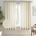 Melodieux Beige Semi Sheer Curtains, 63 Inch Length for Bedroom Living Room, 2 Panels, Light Filtering Home Office
