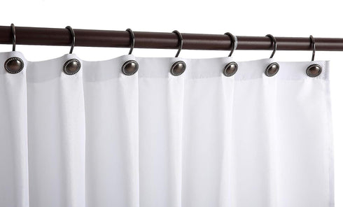 CHICTIE Bronze Shower Curtain Hooks, Oil Rubbed Decorative Shower Rings, Set of 12 Rust Resistant Hangers for Bathroom