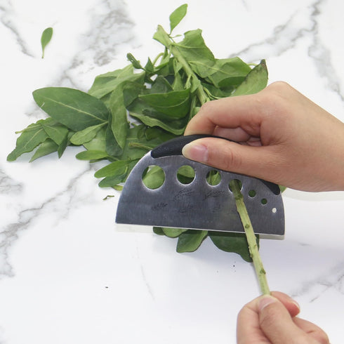 LXLVOUEG 2 1,Herb Lovers,1PCS,Black,Stainless Herb Stripper and Herb Cutter in Stripping Tool Herb Chopper Cilantro