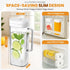 2 (2 64oz SlimFit Quart Liter) pitcher with lid - Water jug for fridge door - Leakproof plastic pitcher with lid
