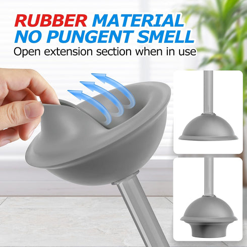 2Pack 2 1 Set, Set,Bathroom FORASTO in Toilet Brush and Plunger Extended Handle PlungerToilet Bowl Brush Plunger