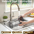 Set, 14OZ 304 Set Shinowa Kitchen Dish Soap Dispenser Glass Bottle with Rustproof Stainless Steel Sponge Holder