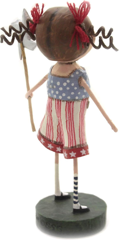 Lori Mitchell American Belle Polyresin Pinwheel, USA Stars and Stripes 12277