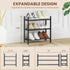 3-Tier Closet Closet AceMining Expandable Shoe Rack, Adjustable Shoe Rack Shoe Organizer Shoe Shelf, Free Standing Shoe