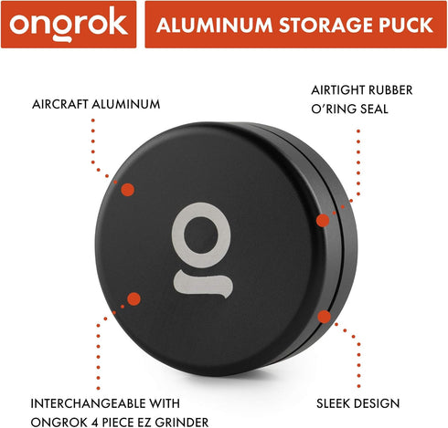 ONGROK Storage Puck - Black, Perfect Size Case to Store in Your Pocket, Airtight
