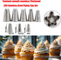 5 Pack Extra Large Piping Nozzles, Seamless Stainless Steel Icing Tips 1B 1C 1E 1M 2D# for Cupcakes