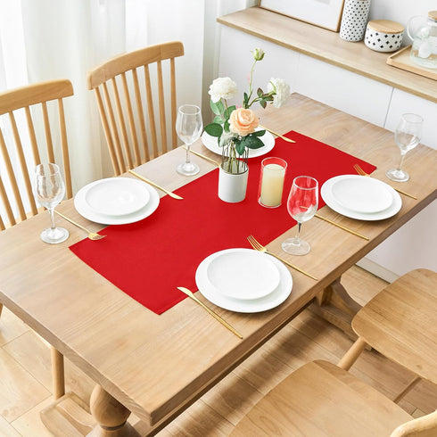 2 Pack 12 24 Inch Red Small Short Table Runner x Solid Color Runners Coffee Table Dresser for Daily Party Home
