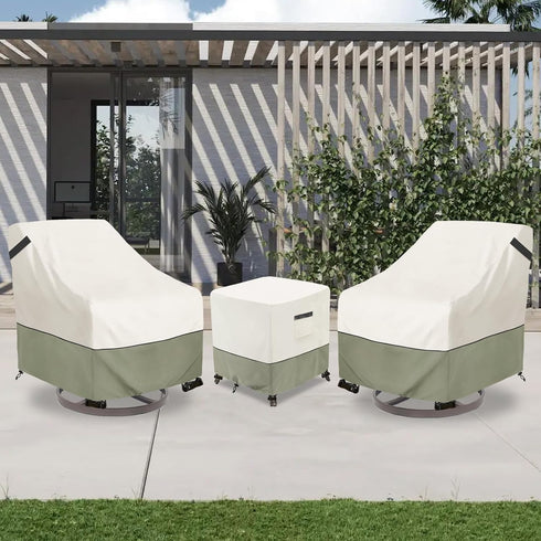Square,600D 25" 25" 18" Waterproof Outdoor Ottoman Cover Heavy Duty Patio Small Side Table Cover,Patio Furniture Covers