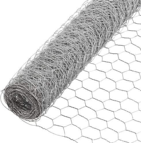 Fencer Wire Poultry Netting Fence, 20 Gauge Galvanized Hexagonal Chicken Wire Fence, 1-Inch Mesh