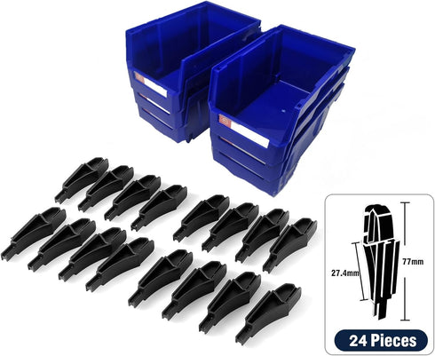 Pe&Hui 6 Pack Storage Organizer Bins, Wall Mount Parts Rack, Stackable Tool Bins for Screws and Office Supplies