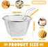 Stainless Steel Deep Fry Basket with Folding Handle Round Wire Fry Basket French Fry Chip Basket Metal Strainer for Home Restaurant Cooking Serving (7Inch)