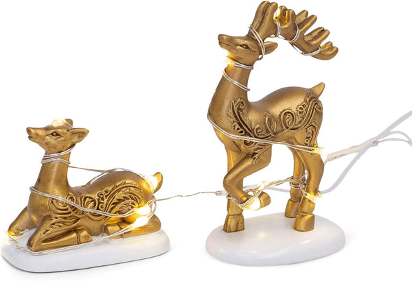 Department 56 Village Collection Accessories - Deer Yard Décor Figurine Set, 2.875 Inch, Multicolor