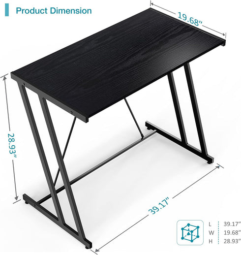 Mehoom Computer Desk: Modern Simple Design Study Desk for Home Office, Small Space, 35.4" Black Corner Desk