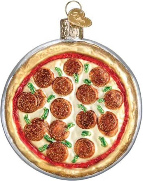 Old World Christmas Ornaments: Glass Blown Pizza Pie Food Ornaments for Christmas Tree