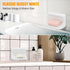 4x4 Inch Shower Wall Soap Holder & Ceramic Soap Dish - Fits & Any Tile Walls, Heavy-Duty Flat-Back Design with Drainage