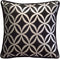 Satin Circle Lattice Pillow Cover - Black-Silver 16"x16" Decorative Sham for Home Decor